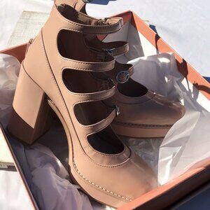 Gb Love Again Multi Strap Mary Jane Rose Pink Platform Heel Pumps Women’s 8 1/2